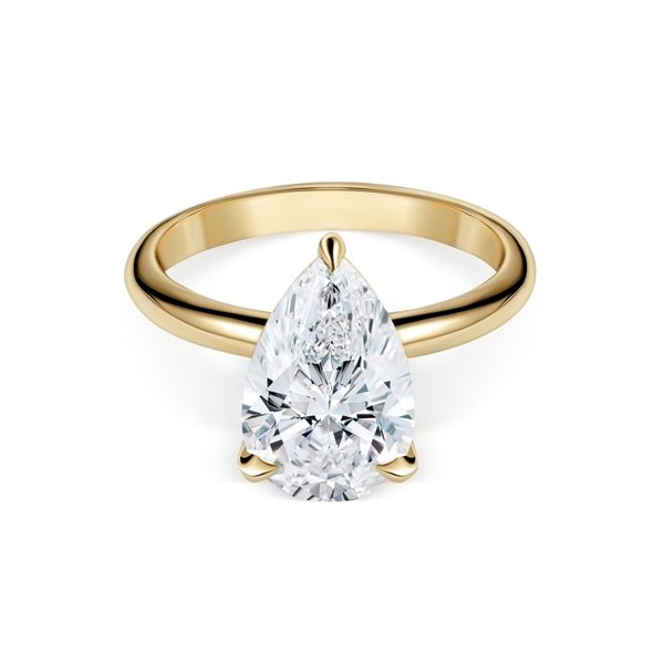 Pear shape diamond 3.00 cts ring