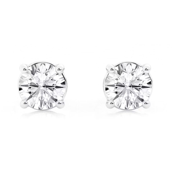 Round brilliant studs 4.00 cts total weight